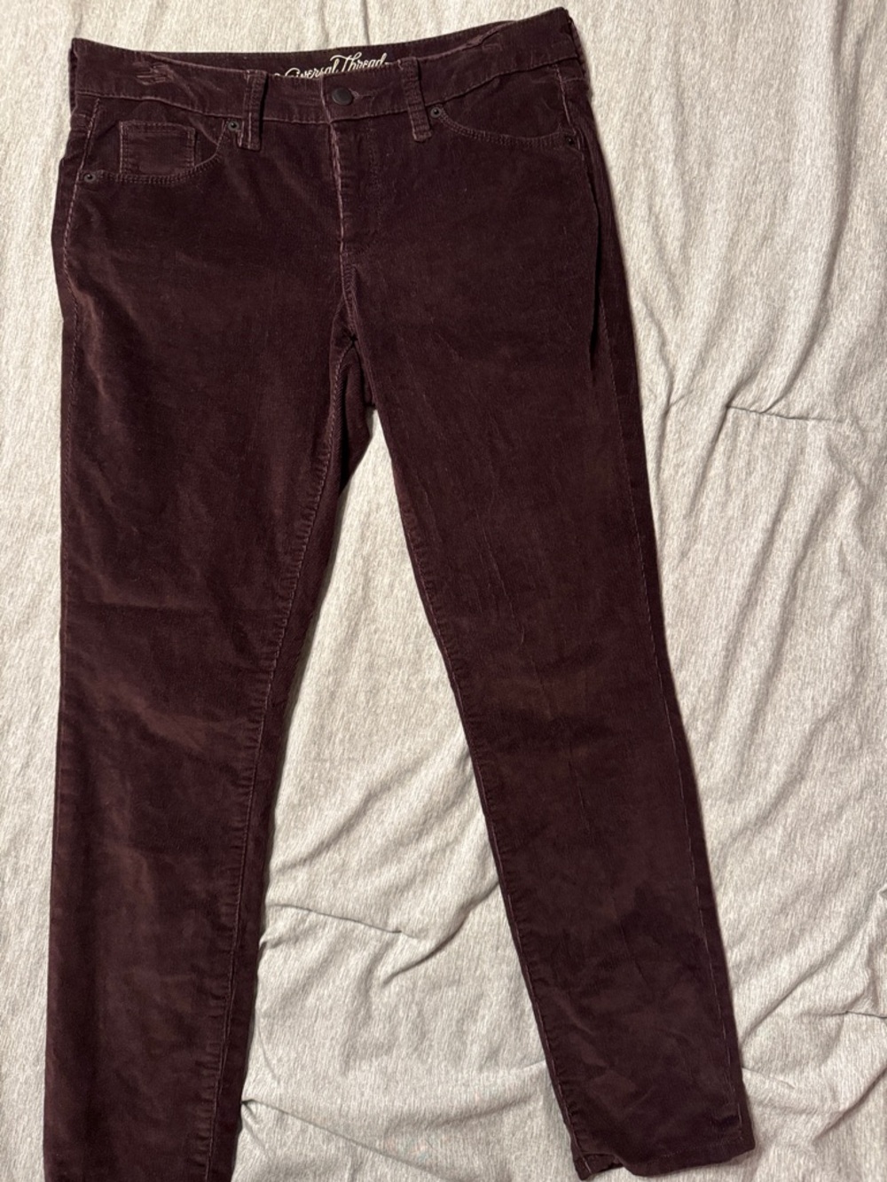 Corduroy Slim Pants in Deep Burgundy